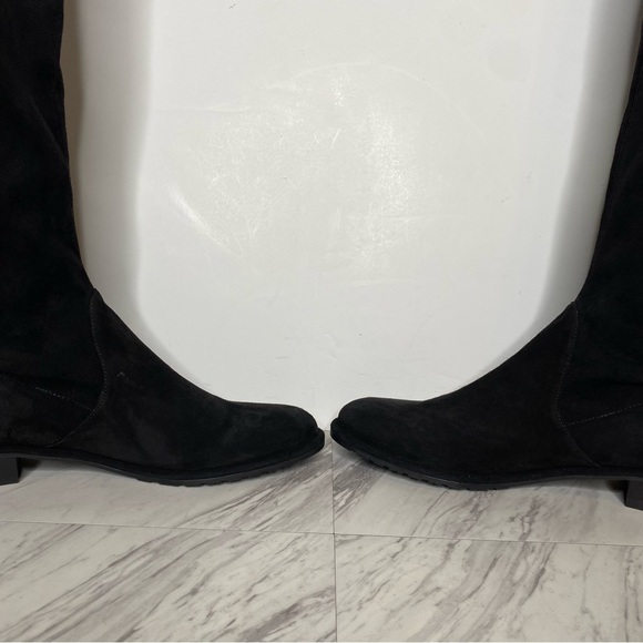 Stuart Weitzman Lowland Black Suede Over the Knee Boot 7M - Picture 7 of 16